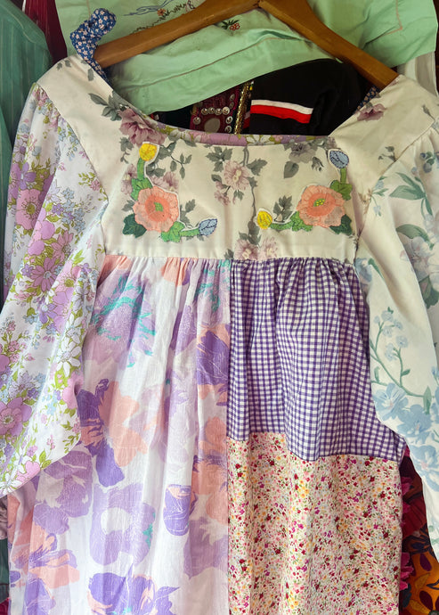 Meadow Orchid Smock with hand-stitched appliqués