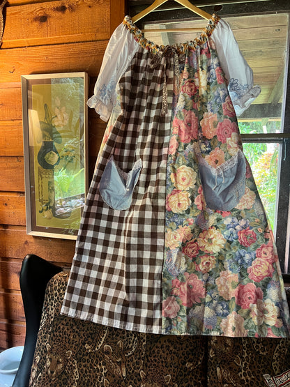 Cocoa Blue Gingham Smock