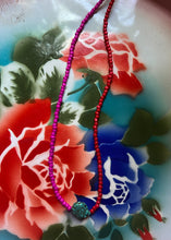 Load image into Gallery viewer, Fuschia, red and Turquoise bead talisman