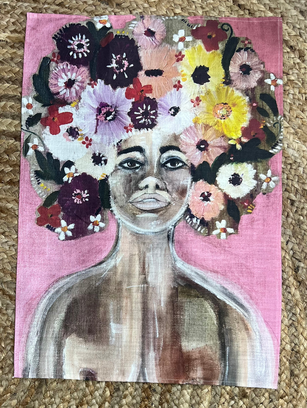 Flower Lady Tea Towel