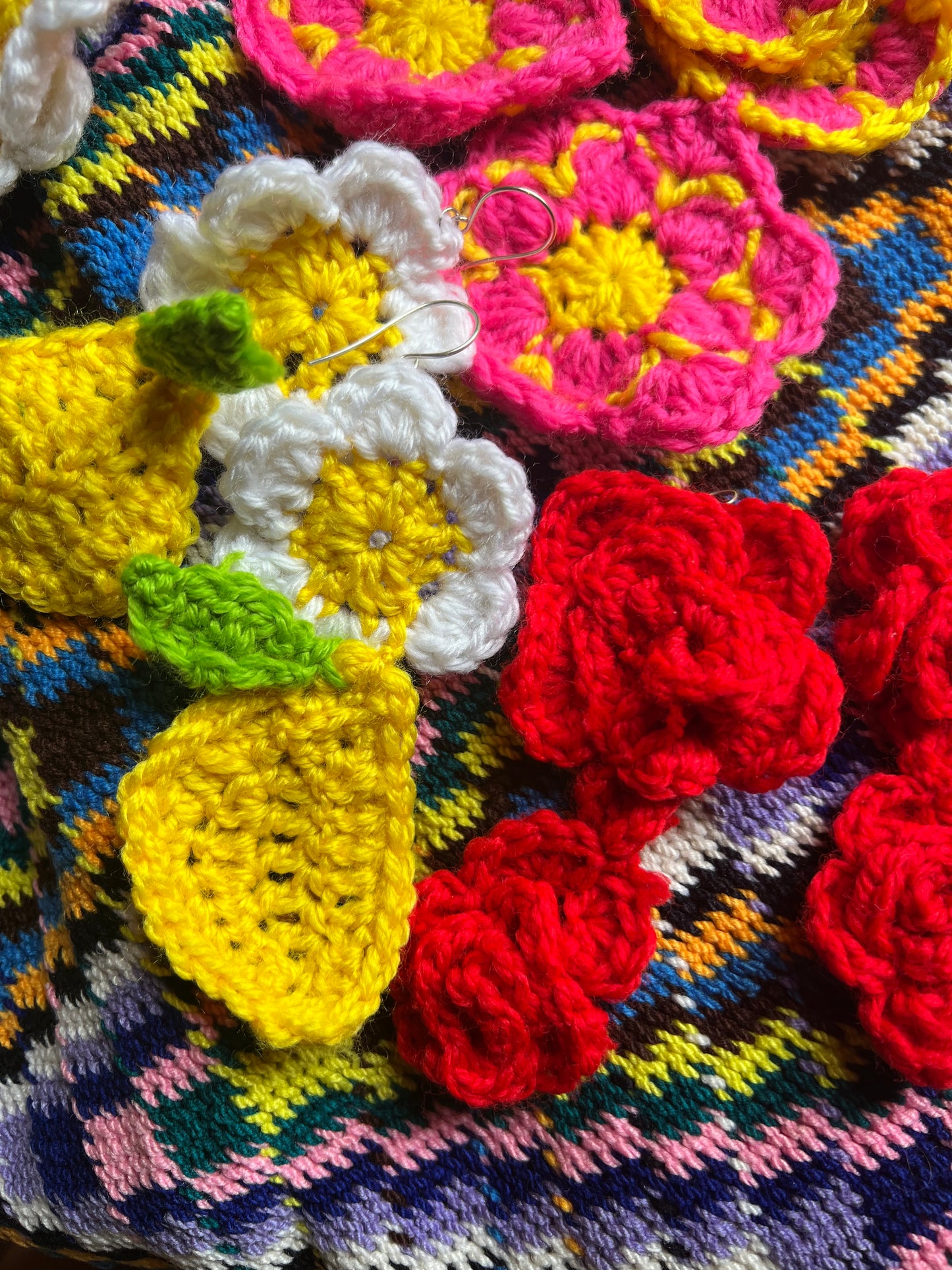 Rose Crochet Earrings